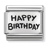 Nomination Composable Classic Link 330102/41 Happy Birthday in 925 Silver